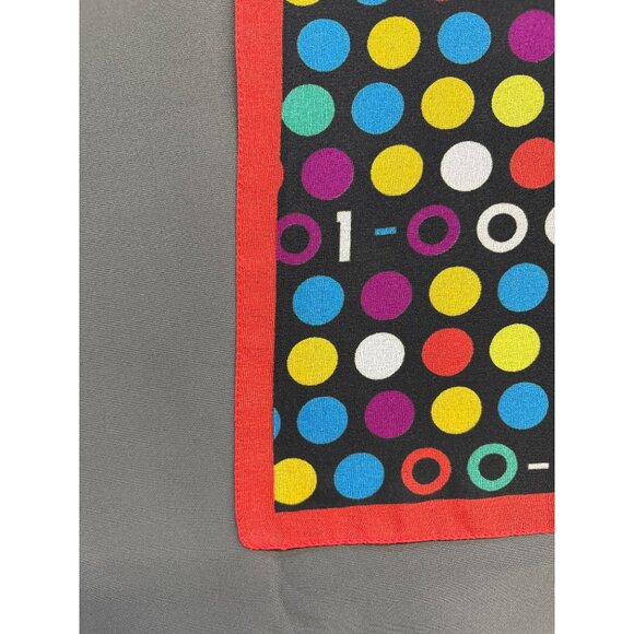 01-01-00 Vintage Polka Dot Silk Scarf 20" Square Made In Italy - Picture 3 of 6